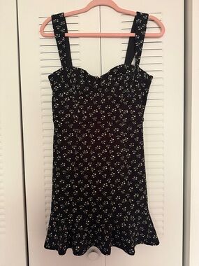 Hutch Black Mini Dress with Dainty Floral Print